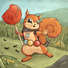 The Bright Side Character, Acornikus. Digital Illustration project by Laura Hernandez - 01.16.2025