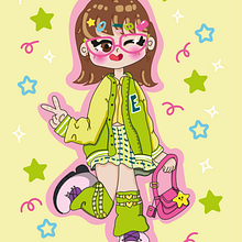 Ilustración a mí hija en moda decora. Character Design, Digital Drawing, Digital Illustration, Traditional illustration, and Manga project by Rocío Rosales - 01.17.2025