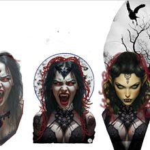 Ilustración vampiresa. Graphic Design, Traditional illustration, Digital Illustration, Tattoo Design, and Digital Drawing project by alba_burgosmontero - 01.17.2025