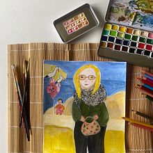 Illustration ludique avec aquarelle et crayons de couleur. Colored Pencil Drawing, Traditional illustration, Painting, Portrait Drawing, and Watercolor Painting project by Brigitte Attia - 01.17.2025