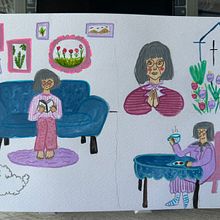 Inspiración en una señora que vi en una iglesia . Character Design, Drawing, Traditional illustration, and Sketchbook project by Francesca Arroyo - 01.17.2025