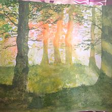 Paisaje con plasma de luz . Painting, and Watercolor Painting project by danielaignacia_tr - 01.17.2025