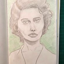 Retrato a línea con grafito - Antonietta. Drawing, Portrait Drawing, Sketchbook, Sketching, and Fine Arts project by Josetxo Ochoa - 01.17.2025