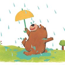 Groovey - the bear who likes to dance. Traditional illustration, Drawing, and Character Design project by Gina - 01.19.2025