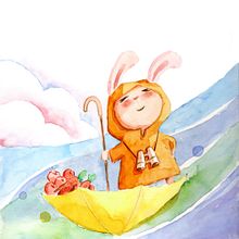 The Brave Bunny. Watercolor Painting, Character Design, and Traditional illustration project by lindaliu1208 - 01.20.2025