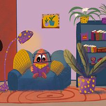 The little orange monster. Un progetto di Illustrazione digitale, Disegno, Graphic design, Design, Character design, Narrativa, Stor, telling, Comunicazione, Creatività, Disegno digitale, Sketchbook e Illustrazione infantile di Nayara Christina - 20.01.2025