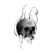 Skull as a tattoo design. Digital Illustration, and Tattoo Design project by Tereza Brůžková - 01.20.2025