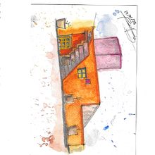 Casa Ortega. Traditional illustration, Architectural Illustration, Watercolor Painting, and Sketchbook project by Raúl Pérez - 01.20.2025
