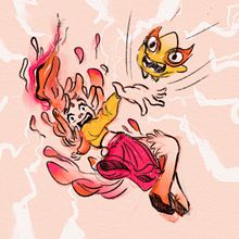Flame. Projekt z dziedziny Ilustracja naturalist, czna, Ilustracje dla dzieci,  R, sunek atramentem, Trad, c, jna ilustracja, Ilustracja c i frowa użytkownika Bharati Das - 21.01.2025