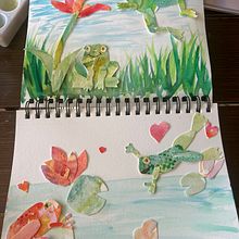 Fun with frogs. Sketching, Creativit, Drawing, Traditional illustration, Watercolor Painting, and Sketchbook project by Lesa Crisp - 01.21.2025