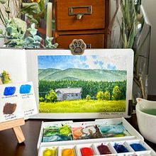 My project: Watercolor Travel Journal. Traditional illustration, Architectural Illustration, Watercolor Painting, and Sketchbook project by catnoodles - 01.21.2025