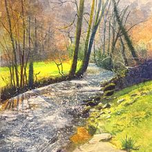 Watercolor Landscape exercise. Naturalistic Illustration, Painting, Sketching, Watercolor Painting, and Fine Arts project by i_mai - 01.22.2025