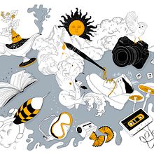 Projet du cours illustration numērique de Marcelo Anache. Un projet de Illustration numérique de Patricia DIDIERJEAN - 22.01.2025