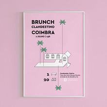 Brunch Clandestino Poster. Een project van Grafisch ontwerp y Digitale illustratie van Marta Garcia - 23.01.2025