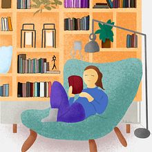 Girl book. Digital Drawing, Digital Illustration, Drawing, and Traditional illustration project by Lili White - 01.24.2025