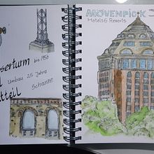 Mein Abschlussprojekt für den Kurs: Aquarellreiseheft. Een project van Traditionele illustratie,  Architecturale illustratie, Aquarelschilderen y Sketchbook van Kai Möller - 25.01.2025