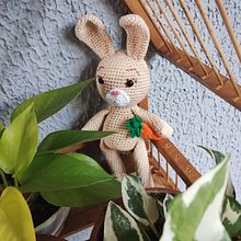 Um coelhinho com sua cenoura, não quer guerra com ninguém.. Amigurumi, Crochet, DIY, Fiber Arts, Textile Design, To, and Design project by Adriana Sanches - 01.25.2025