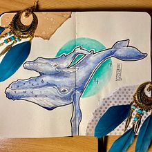 Mi proyecto del curso: Ilustración de animales: dibuja la vida salvaje en tu sketchbook. Collage, Traditional illustration, Naturalistic Illustration, and Sketchbook project by Alba Muñoz Rubio - 01.27.2025