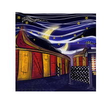noche misteriosa circense. Un progetto di Illustrazione tradizionale, Illustrazione digitale e Pittura digitale di Isabella Andreatta - 29.01.2025