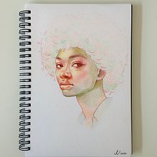 Vibrant Portrait Drawing with Colored Pencils. Colored Pencil Drawing, Drawing, Portrait Drawing, and Sketchbook project by Johanna - 01.29.2025