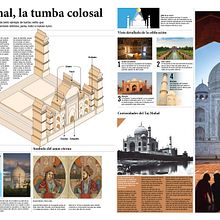 Diseño de infografía Taj Mahal. Un proyecto de Diseño gráfico, Infografía, Diseño de la información y Diseño interactivo de Tatiana Cedillo Jurado - 29.01.2025