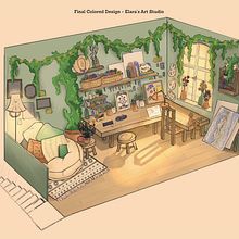 Elara's Art Studio. Concept Art, Digital Drawing, Digital Illustration, and Drawing project by Anett Horváth-Ács - 01.30.2025
