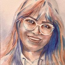 Portrait “Ella”. Fine Arts, Portrait Drawing, Painting, and Watercolor Painting project by marinaseaborn - 02.01.2025