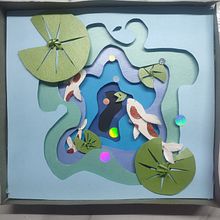 Estanque japonés. Arts, Crafts, Paper Craft, Stor, telling, and Pattern Design project by merlina32200 - 02.01.2025