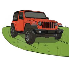 Illustration of a 4x4 car. Un progetto di Disegno digitale, Illustrazione digitale e Disegno di Deval Kadakia - 01.02.2025