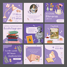 Feed de Instagram para perfil literario. Design, Instagram & Instagram Marketing project by Julia Orellano - 02.02.2025