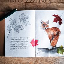 Red fox in Berlin. Collage, Traditional illustration, Naturalistic Illustration, and Sketchbook project by Juliane Wünsche - 02.02.2025