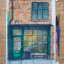 My project for course: Illustrating Charming Scenes with Watercolor and Ink. Architectural Illustration, Painting, Watercolor Painting, Ink Illustration, and Sketching project by Emma Bengtsson - 02.19.2025