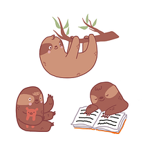 Kawaii sloth. Character Design, and Traditional illustration project by KT Eva - 02.03.2025
