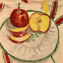 Apple with stripes. Color Theor, Fine Arts, Gouache Painting, and Painting project by Lesa Crisp - 02.03.2025