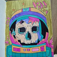 Space-man. Sketchbook, Drawing, Colored Pencil Drawing, Communication, and Creativit project by valeria ovalles - 02.04.2025
