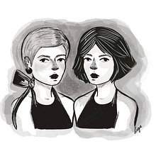 Gêmeas. Desenho de retrato, Desenho digital, Ilustração tradicional, Ilustração digital, e Desenho projeto de ligiabaleeiro - 04.02.2025