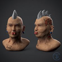 Punk never dies. 3D, 3D Character Design, and 3D Modeling project by Angel Carrasco - 02.05.2025