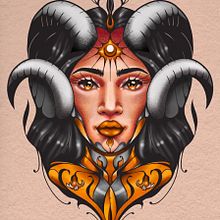 Reina Dorada. Un proyecto de Ilustración digital, Ilustración tradicional, Diseño de tatuajes, Diseño y Dibujo artístico de Yuly Gutierrez Daza - 06.02.2025