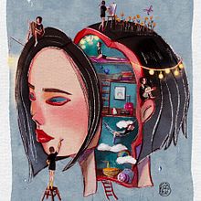 My project for course: Surreal Illustration with Watercolor and Ink. Un projet de Dessin, Peinture, Aquarelle et Illustration numérique de Yura Aung - 06.02.2025