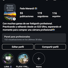 Perfil de Instagram - Fotografía. Social Media, Instagram, Digital Marketing, Mobile Marketing, Communication, Instagram Marketing, Br, and Strateg project by Fede Menardi - 02.07.2025