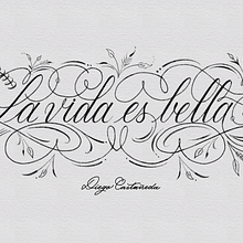 “La vida es bella”. Calligraph, H, Lettering, and Lettering project by Diego Castañeda Carrillo - 02.09.2025
