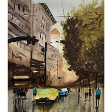 Urban Landscape in Watercolour . Watercolor Painting, and Architectural Illustration project by Leanne - 02.09.2025