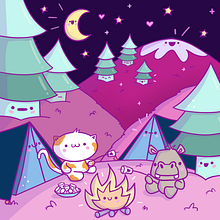 Kawaii-Forest Picnic. Un progetto di Character design, Illustrazione digitale e Disegno digitale di wendyvlaeyen - 09.02.2025