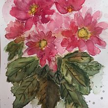 GERBERAS. Botanical Illustration, Traditional illustration, Painting, and Watercolor Painting project by Elisa Isabel Peña Núñez - 02.09.2025