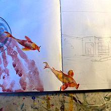en suspension. Sketching, Creativit, Watercolor Painting, and Sketchbook project by erika serlooten - 02.10.2025