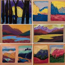paysages aux pastels. Artistic Drawing, Fine Arts, L, scape Architecture, and Children's Illustration project by erika serlooten - 02.10.2025