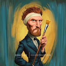 Vincent Van Gogh Caricature Illustration. Digital Illustration, and Character Design project by Rob Snow - 02.13.2025