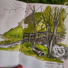 Travel sketchbook. Drawing, Traditional illustration, Ink Illustration, Sketchbook, and Sketching project by pranabpkumar - 02.15.2025