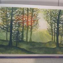 Landscape with light. Painting, and Watercolor Painting project by kylieclaxton1970 - 02.15.2025