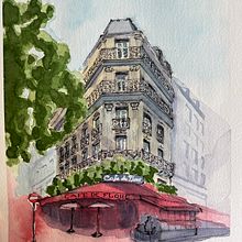 A corner in Italy. Un progetto di Disegno, Pittura ad acquerello, Illustrazione architettonica, Sketchbook, Illustrazione con inchiostro e Bozzetti di Gladys Diaz - 16.02.2025